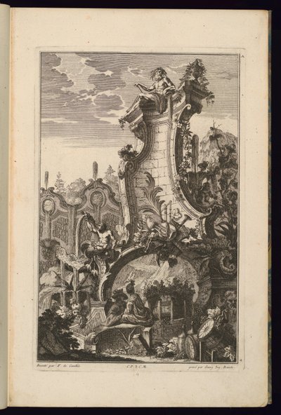 Progetto per una fontana con trofeo di strumenti musicali da François de Cuvilliés the Elder