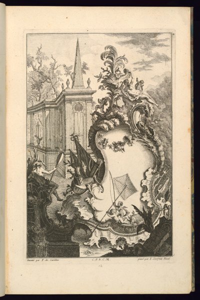 Progetto per fontana con due putti con una rete da pesca da François de Cuvilliés the Elder