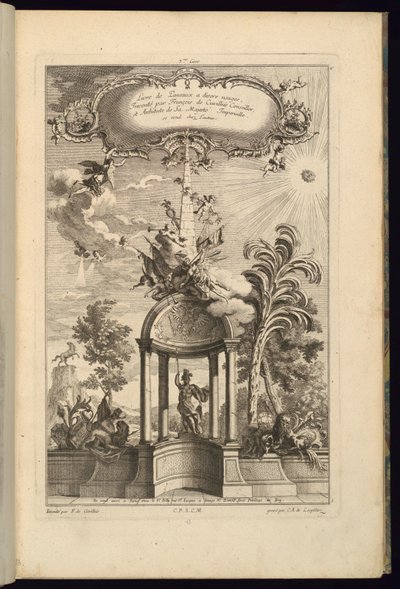 Design per Pannelli con Tempietto con Minerva, Incoronata da un Obelisco e Vittoria da François de Cuvilliés the Elder