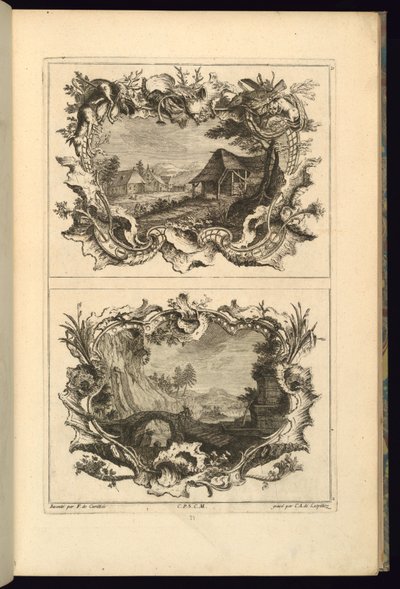 Progetto per due cartigli da François de Cuvilliés the Elder