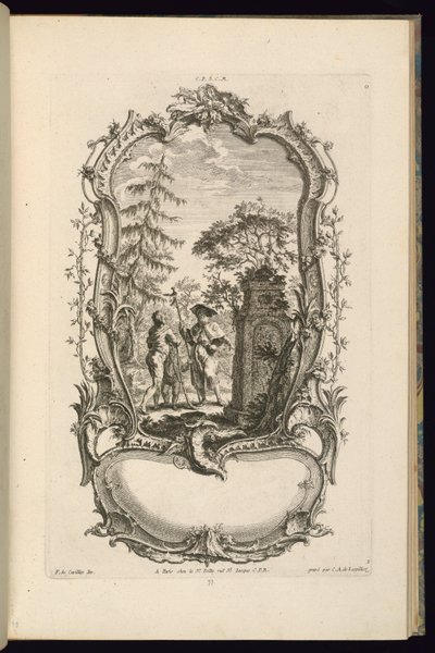 Progetto per un cartiglio con scomparti grandi e piccoli da François de Cuvilliés the Elder