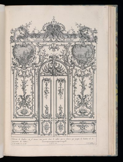 Muro con doppia porta, Livre de Lambris (Libro dei Rivestimenti) da François de Cuvilliés the Elder