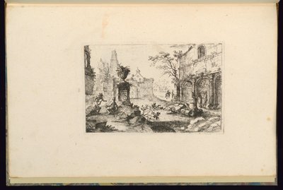 Disegno di un paesaggio con rovine da François de Cuvilliés the younger