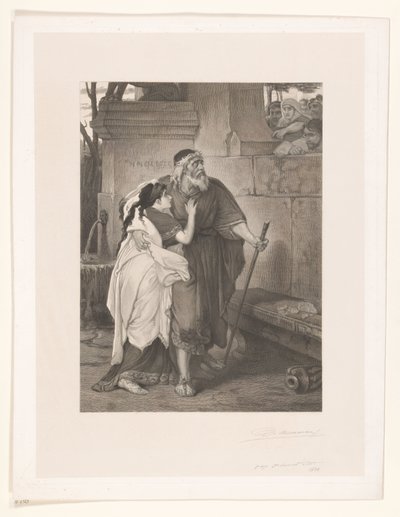 Edipo cieco guidato da Antigone da François de Meersman (signed by artist)