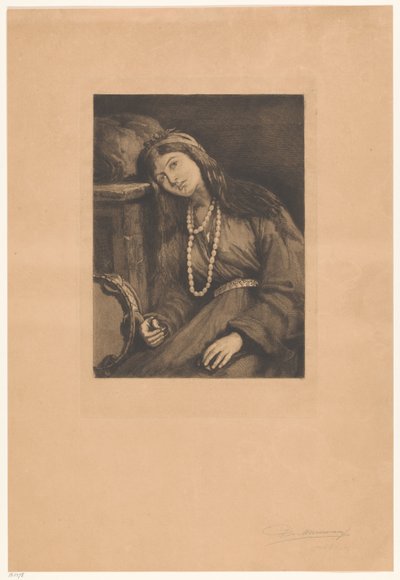 Musicista a riposo con nacchere e tamburello (Mignon) da François de Meersman (signed by artist)