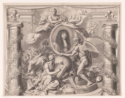 Ritratto allegorico di Luigi XIV (parte superiore) da François de Poilly (I)