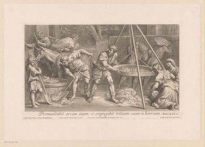 Lavoratori impegnati nella lavorazione del grano da François de Poilly (II)