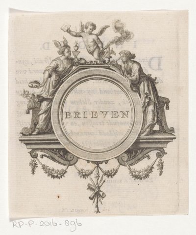Figura allegorica e donna che scrive da François van Bleyswijck