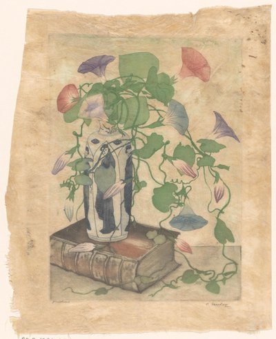Convolvolo in un vaso di terracotta da Frans Everbag (signed by artist)