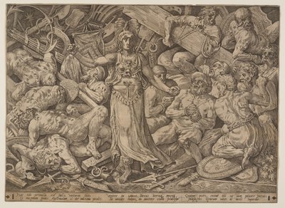 Vittoria circondata da prigionieri e trofei di guerra da Frans Floris I