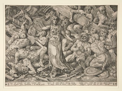 Vittoria circondata da prigionieri e trofei da Frans Floris the Elder