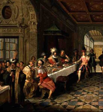 (dettaglio) di Festa da Salomè presenta la testa di San Giovanni Battista a Re Erode da Frans Francken