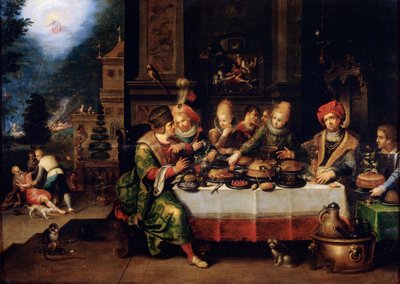 La parabola del ricco e del mendicante Lazzaro da Frans Francken II