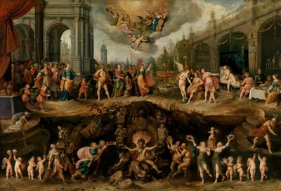 Uomo che deve scegliere tra le virtù e i vizi da Frans Francken the Younger