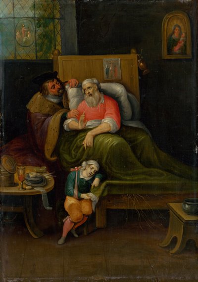 Visitare i malati Sette opere di misericordia, c. 1620 da Frans Francken the Younger