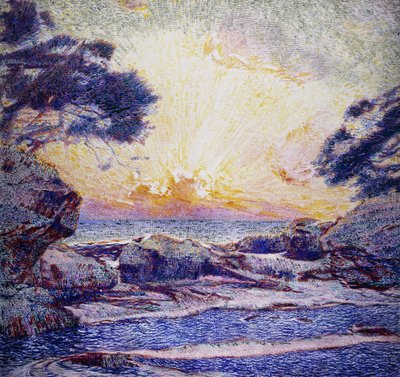 Scena costiera; Tramonto da Frans Gaillard
