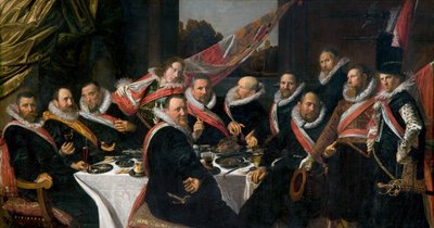 Un Banchetto degli Ufficiali della Compagnia della Milizia di San Giorgio, 1616 da Frans Hals