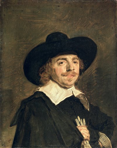 Un Piccolo Ritratto di un Uomo con Guanti, c.1642 da Frans Hals