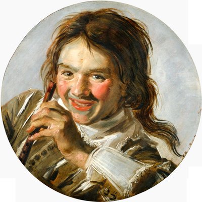 Mezzobusto di un ragazzo che ride con flauto da Frans Hals