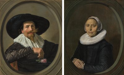 Frans Hals - Coppia di sposi Pieter Dircksz Tjarck e sua moglie l20022-b668k-pendenti da Frans Hals