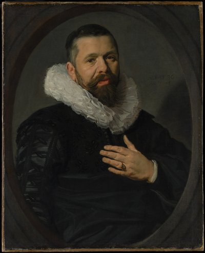 Ritratto di un uomo barbuto con un collare da Frans Hals
