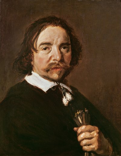 Ritratto di un uomo con un guanto e capelli neri, c.1657 da Frans Hals