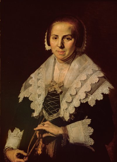 Ritratto di una donna con ventaglio, 1640 da Frans Hals
