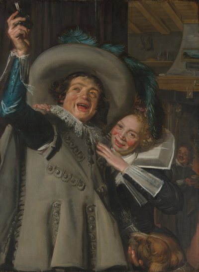 Giovane uomo e donna in una locanda da Frans Hals