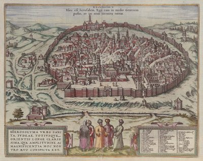 La mappa di Gerusalemme Da: Jansson, Jan. Illustriorum Hispaniae urbium tabulae, Amsterdam, 1657 da Frans Hogenberg
