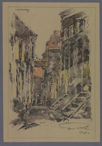 Vicolo a Delft da Frans Holst (signed by artist)
