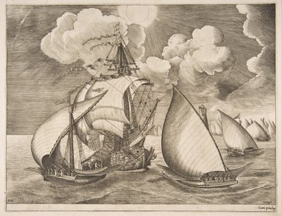 Flotta di galee scortata da una caravella, 1561-65 da Frans Huys