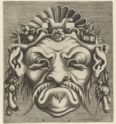 Maschera con due serpenti che guardano dalle orbite da Frans Huys