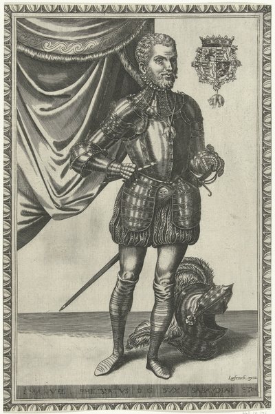 Ritratto del duca Emanuele Filiberto di Savoia (serie: Ritratti di re e regine a figura intera) da Frans Huys