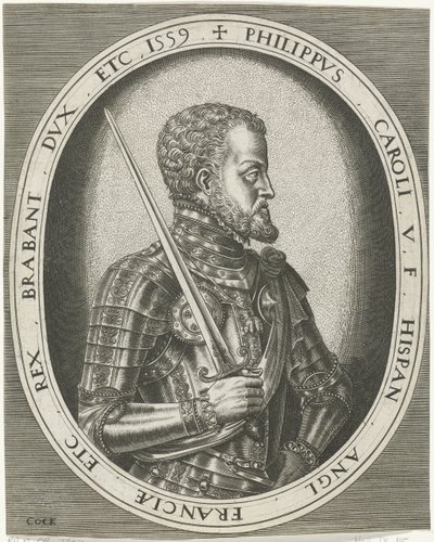 Ritratto del re Filippo II di Spagna (serie: Ritratti di re, regine, principi e principesse) da Frans Huys