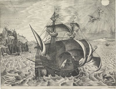 Nave a vela con la caduta di Icaro da Frans Huys