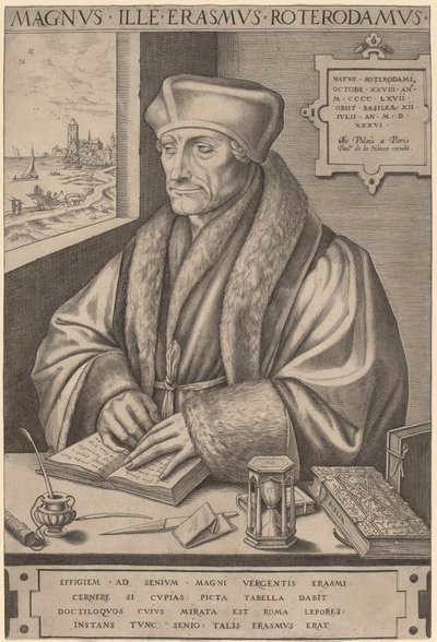 Erasmo da Rotterdam da Frans Huys after Hans Holbein the Younger