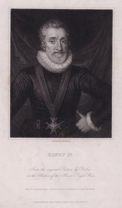 Enrico IV, re di Francia (incisione) da Frans II (after) Pourbus