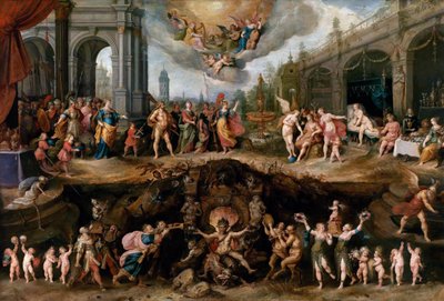 Uomo che deve scegliere tra le Virtù e i Vizi da Frans II Francken