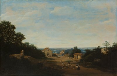 Paesaggio brasiliano con il villaggio di Igaraçu. A sinistra la chiesa dei Santi Cosma e Damiano da Frans Post