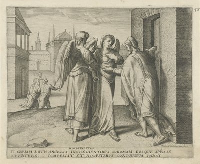 Lot e i due angeli da Frans Menton