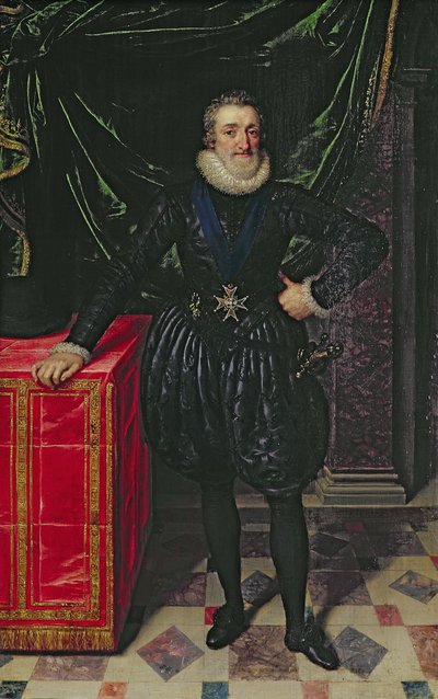 Ritratto di Enrico IV, re di Francia, in un costume nero, c.1610 da Frans Pourbus the Younger