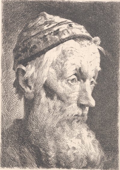 Vecchio con berretto di lana bianca da Frans Schwartz
