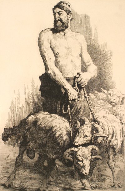 Il pastore con i montoni da Frans Schwartz