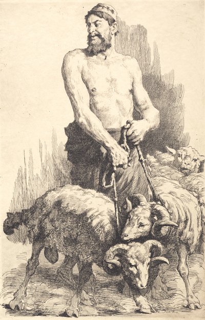 Il pastore con i montoni da Frans Schwartz