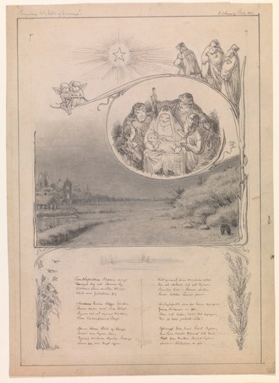 Disegno di Natale per "Ude og hjemme" da Frans Schwartz