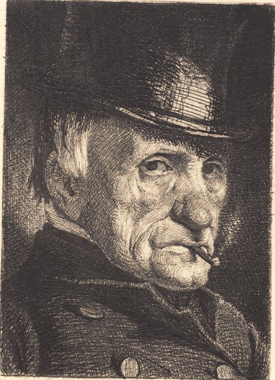 Uomo con cappello e sigaro da Frans Schwartz