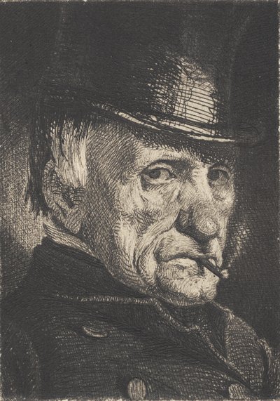 Uomo con cappello e sigaro da Frans Schwartz