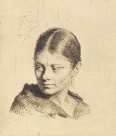 Giovane ragazza che guarda di lato da Frans Schwartz