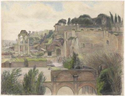 Vista sul Foro Romano e il Palatino, vista dalla Via Capitolina da Frans Alexander Evert Lodewijk Smissaert