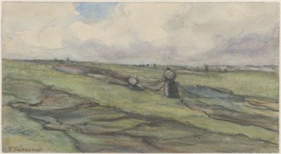 Donne di pescatori che riparano le reti da pesca da Frans Alexander Evert Lodewijk Smissaert